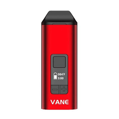 Yocan Vane Portable Vaporizer in red, featuring a digital display and compact design for ultimate vaping convenience