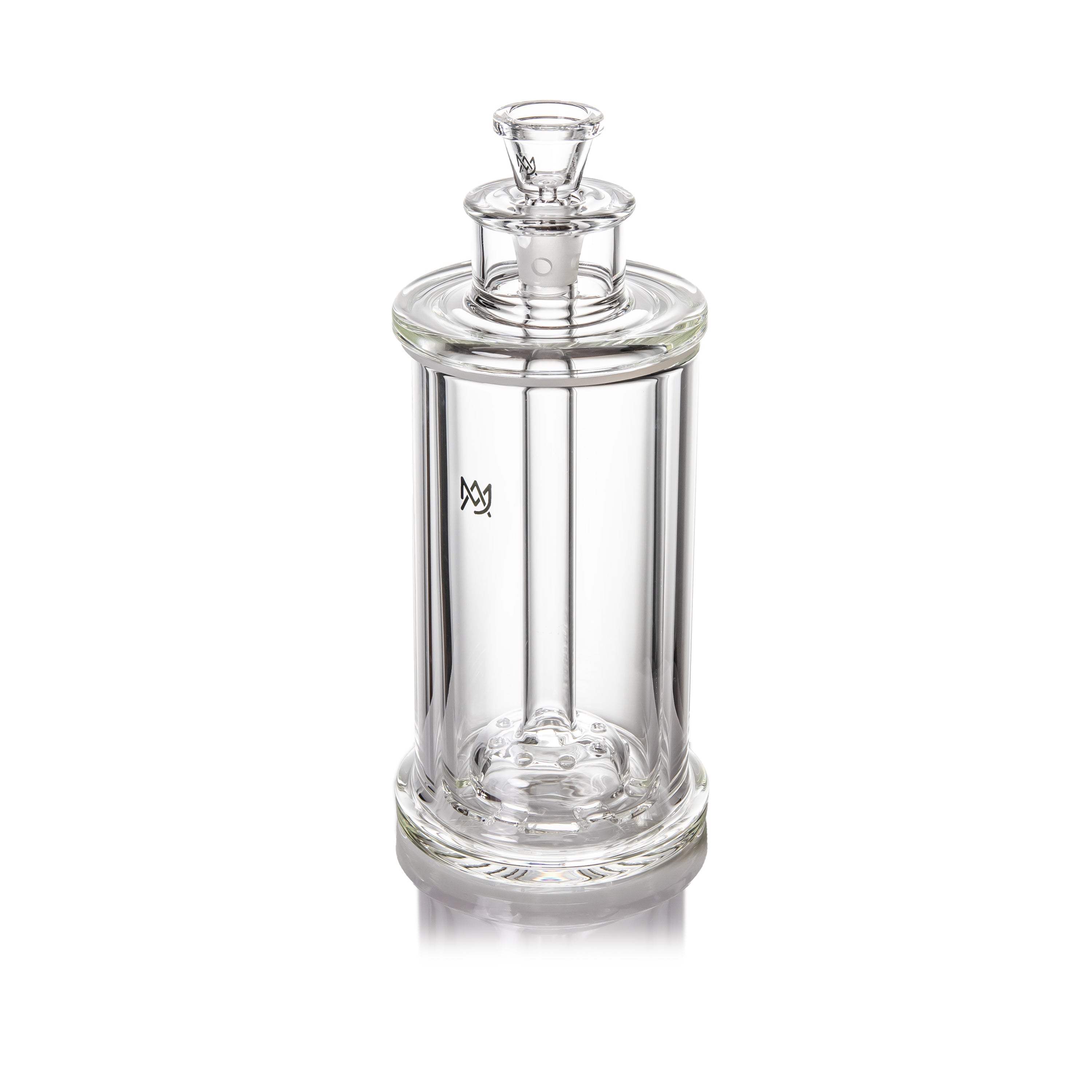 MJ Arsenal Piston Gravity Bong featuring a clear borosilicate glass design and removable 14mm slide.