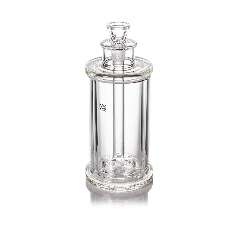 MJ Arsenal Piston Gravity Bong featuring a clear borosilicate glass design and removable 14mm slide.