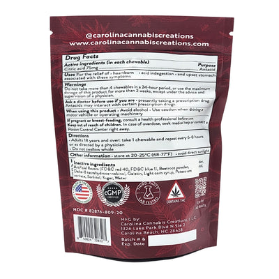 Soothe Chewables | Delta 8 | Cherry 20ct bag | Carolina Cannabis Creations