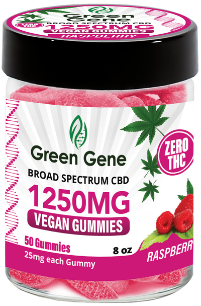 Green Genie CBD Vegan Pectin Infused Gummies w/ B12 Vitamins (625MG - 2500MG)