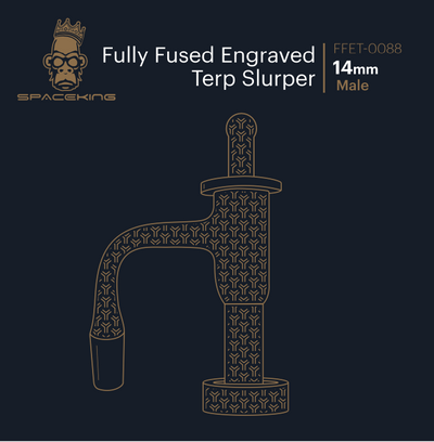 Space King Fully Fused Engraved Terp Slurper (Black / Gold)