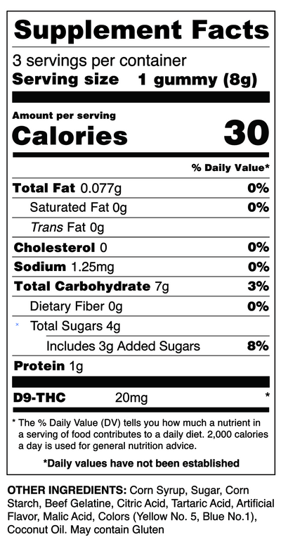 THC Gummies - 20MG Delta 9 (3pc)