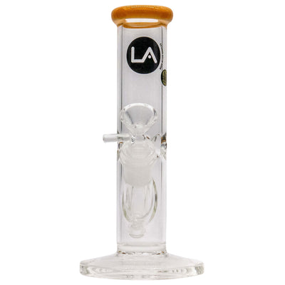 LA Pipes Straight Shooter Bong with Colorful Mouthpiece, 8" Tall, Handmade in Los Angeles