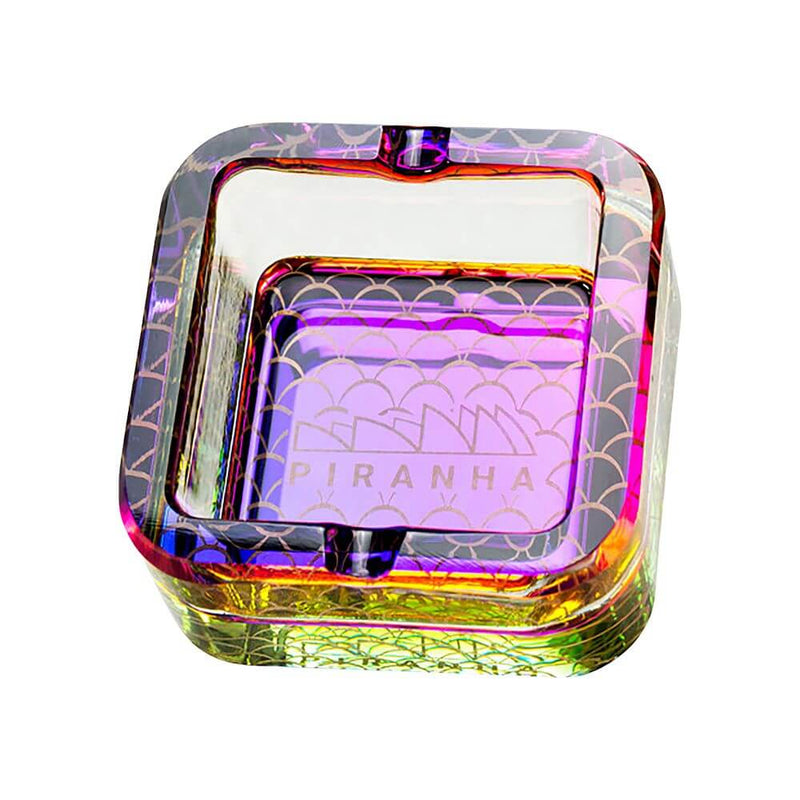 Piranha Scales Cube Glass Ashtray | 2.8"