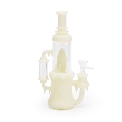 Ritual 8.5" Silicone Rocket Recycler UV Titanium White for smoking herbs and concentrates.