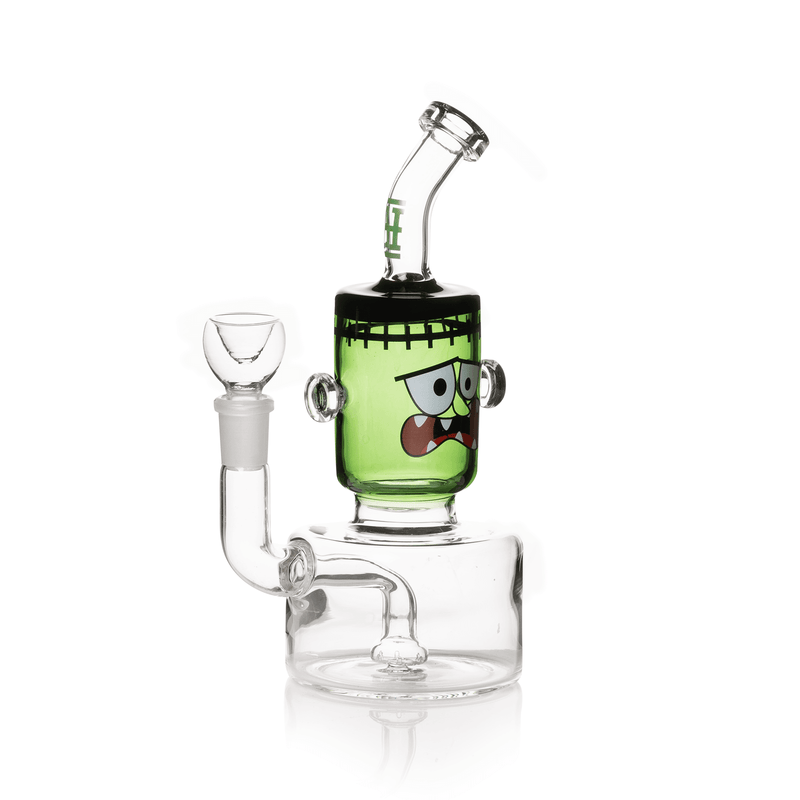 HEMPER Dankenstein Bong 7.5" Halloween Edition with Slitted Stem Perc in Green Borosilicate Glass