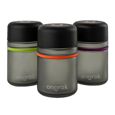 Ongrok Child Resistant Glass Storage Jar, 3 pack x 180ml each