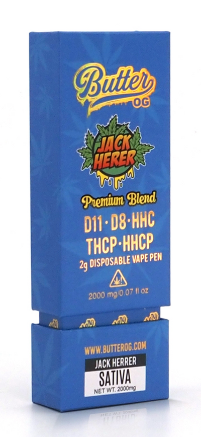 Butter OG Premium Blend D11, D8, HHC, THCP, HHCP 2g Disposable Vape - Jack Herer (Sativa)