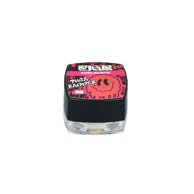 Sugar THCA Badder 2g container with bright label, featuring organic live resin, perfect for dabbing or adding to joints.