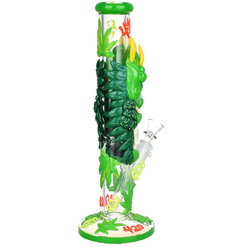 420 Dragon Glow In Dark Tube Water Pipe - 11.8" / 14mm F