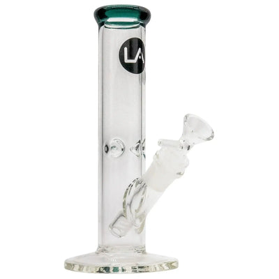 LA Pipes Straight Shooter Bong with Colorful Mouthpiece, 8" Tall, Handmade in Los Angeles, California