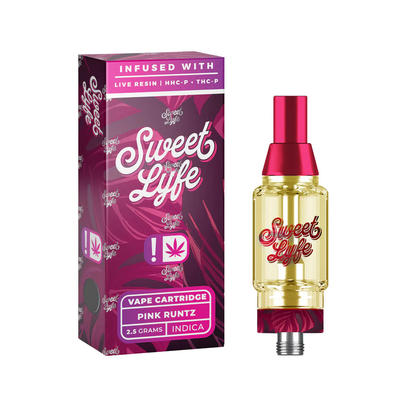 Sweet Life 2.5ml Vape Cartridges Infused with Live Resin HHC-P+THC-P - Pink Runtz - Indica