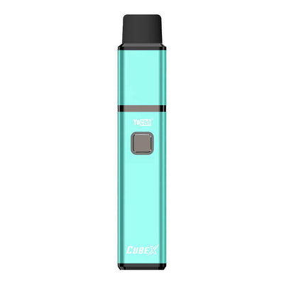 Yocan Cubex Concentrate Vaporizer - 1400mAh with replaceable TGT coil in sleek turquoise design.