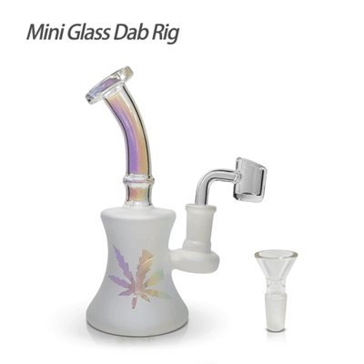 Waxmaid 5.9″ Shower Head Mini Glass Dab Rig with 90° Banger and Glass Bowl