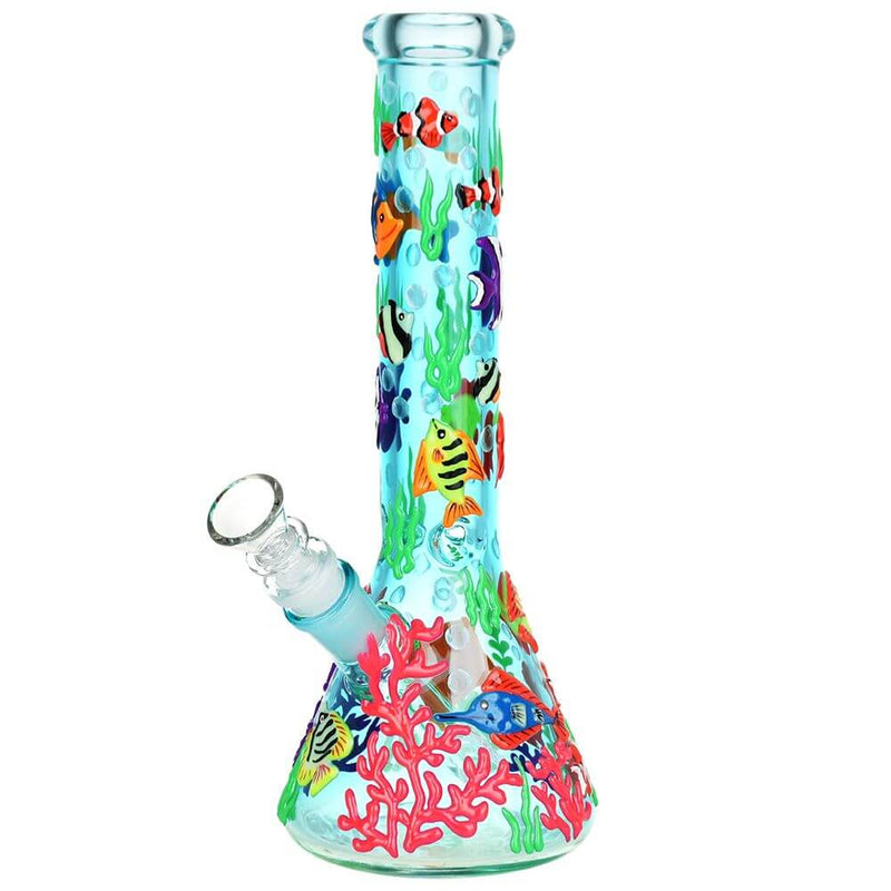 Reef Riot Glow In The Dark Beaker Water Pipe - 10" / 14mm F