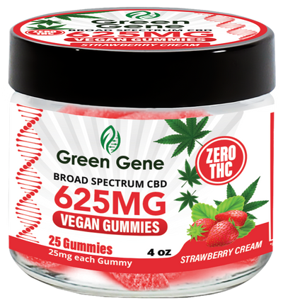 Green Genie CBD Vegan Pectin Infused Gummies w/ B12 Vitamins (625MG - 2500MG)