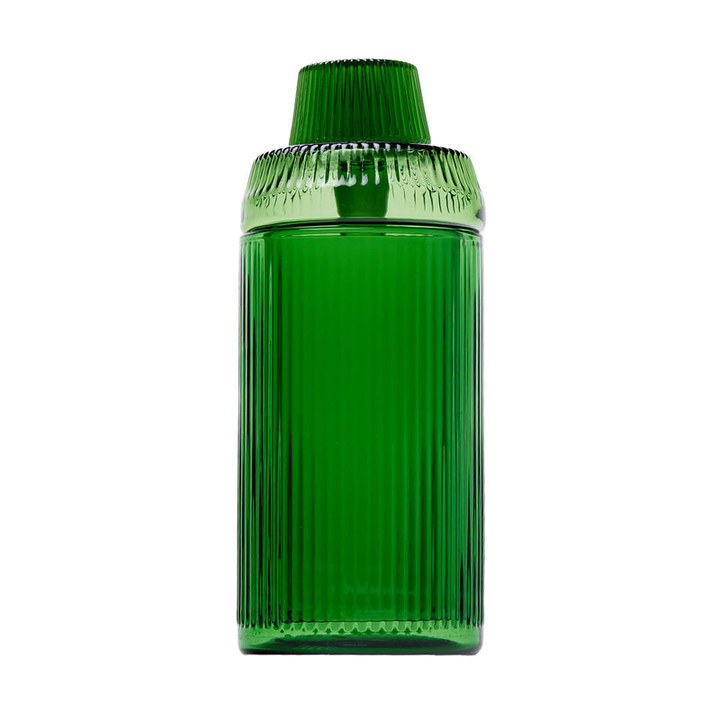 NWTN Home Deco Gravity Pipe green borosilicate glass shaker showcasing a modern design with a textured finish.