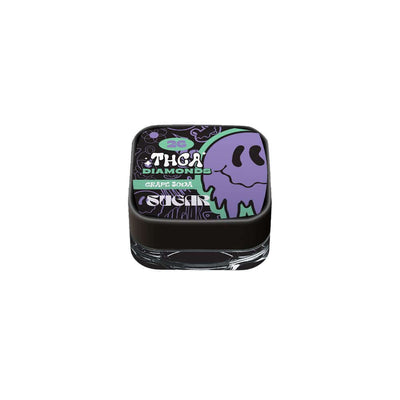 Sugar THCA Diamonds 2g container with Grape Soda flavor, featuring vibrant packaging design.