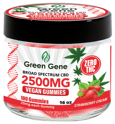 Green Genie CBD Vegan Pectin Infused Gummies w/ B12 Vitamins (625MG - 2500MG)