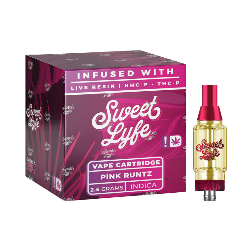 Sweet Life 2.5ml Vape Cartridges Infused with Live Resin HHC-P+THC-P - Pink Runtz - Indica