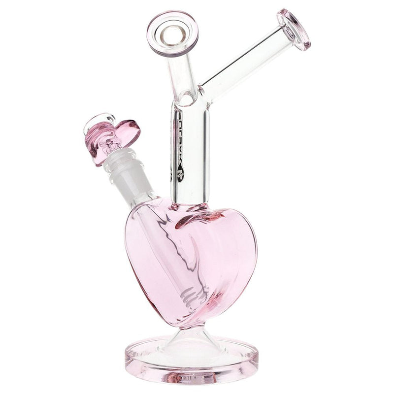 Pulsar Double Kiss Heart Glass Water Pipe - 11" / 14mm F
