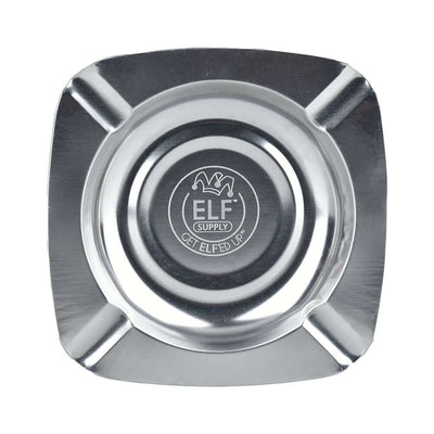 ELF Supply Metal Ashtray - 4.4" x 4.4" / Silver 6ct