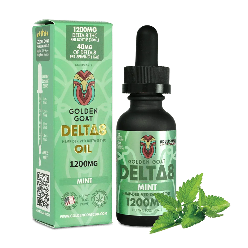 Delta-8 Oil, 1200mg – Mint – 30ml, 1oz.