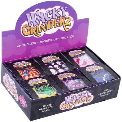 6CT DISPLAY - Wacky Grinderz Classic Wacky Assortment - 2.5" / 4pc / Assorted Designs