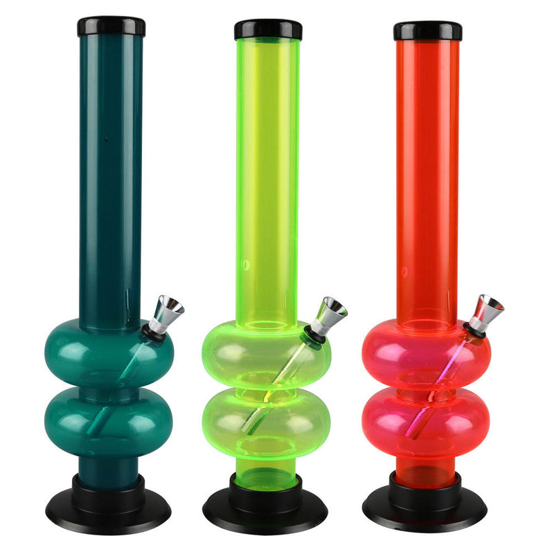 Acrylic Double Bubble Water Pipe - 12" / Colors Vary - Cheapnotic