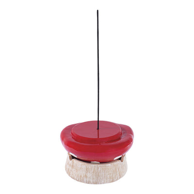 Fujima Red Mushroom Covered Ashtray - 4.75"