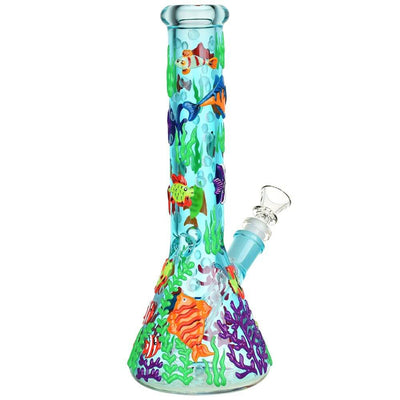 Reef Riot Glow In The Dark Beaker Water Pipe - 10" / 14mm F