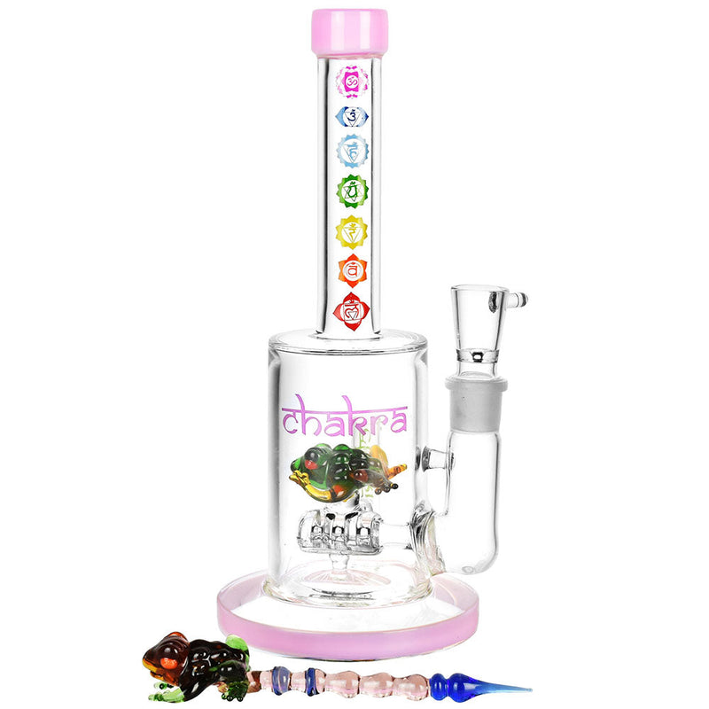 Chakra Frog Water Pipe w/ Stir Tool - 9"/19mm F/Asst Colors - Cheapnotic