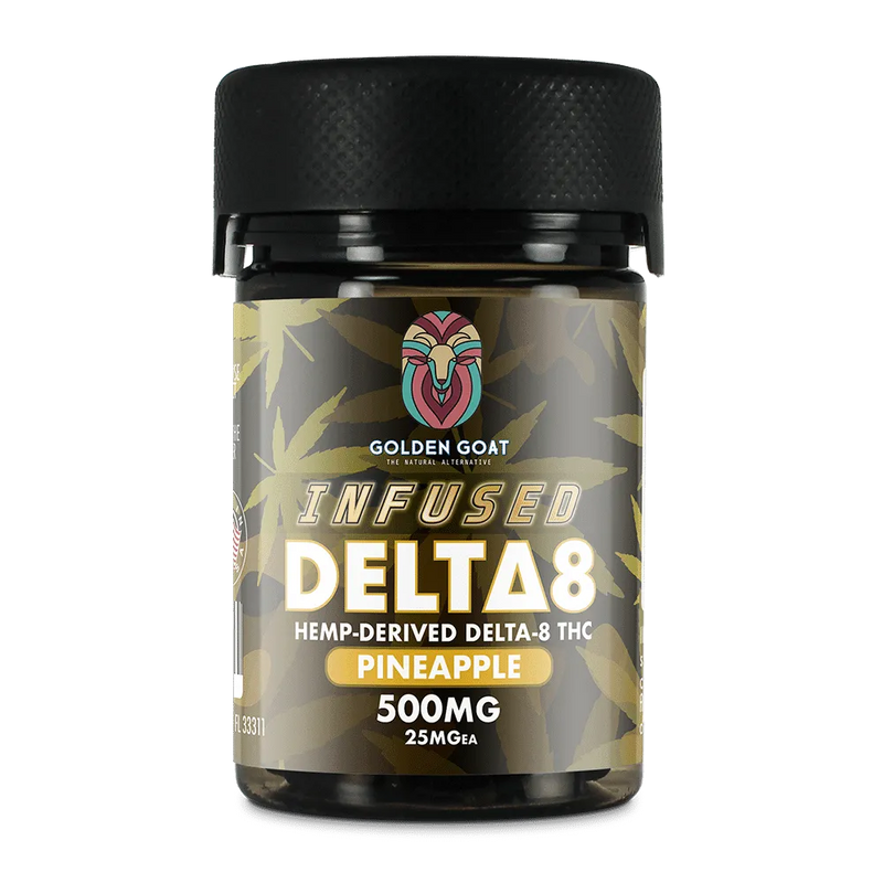 Infused Delta-8 Gummies, 500mg – Pineapple, 20ct