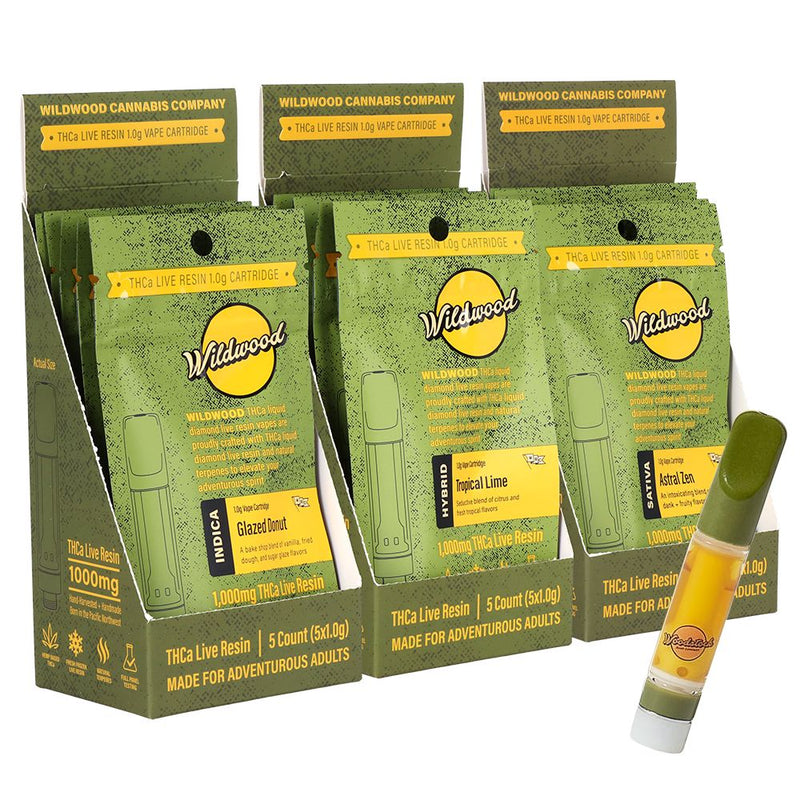 Wildwood Dispensary Grade Live Resin THCA Cartridge | 1g | 5ct Display