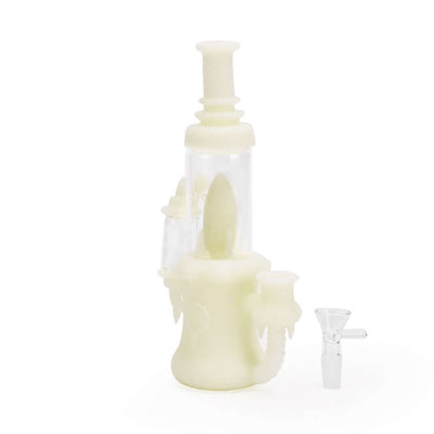 Ritual 8.5'' Silicone Rocket Recycler - UV Titanium White for herbs and concentrates