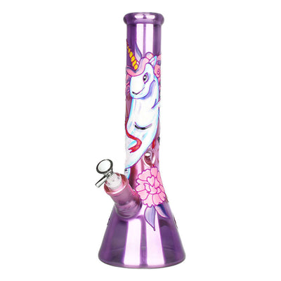 Unicorn Glow Beaker Water Pipe | 13.5" | 14mm F