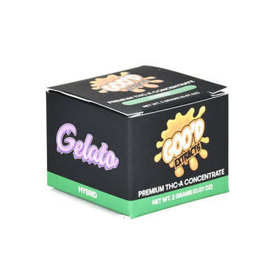 GOO'D Premium THCA Concentrate Gelato strain 2g container for connoisseurs, enhancing any herbal experience.
