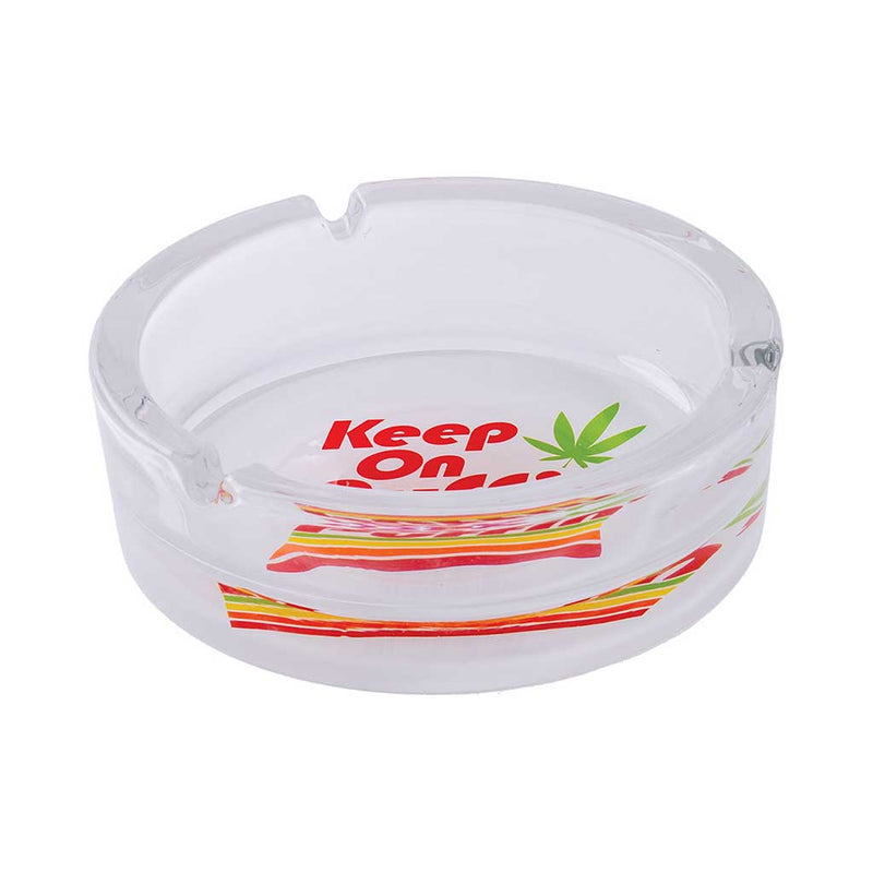 KEEP ON PUFFIN GLASS ASHTRAY