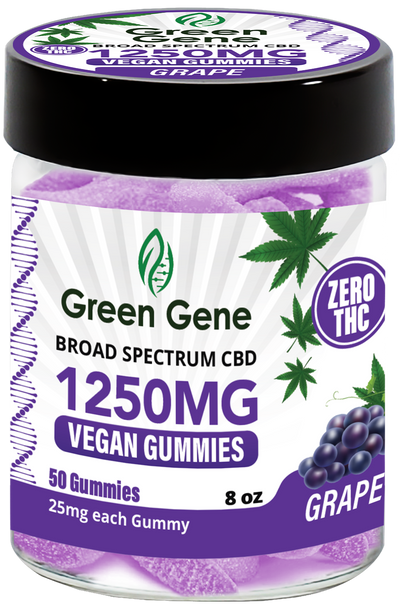 Green Genie CBD Vegan Pectin Infused Gummies w/ B12 Vitamins (625MG - 2500MG)