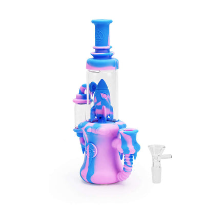 Ritual 8.5'' Silicone Rocket Recycler in Cotton Candy colors for herbs and concentrates - virtually indestructible unique recycler