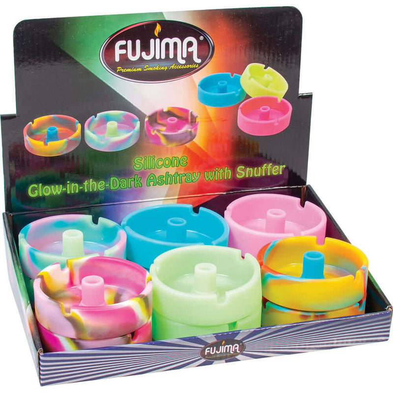 Fujima Glow Silicone Snuffer Ashtray - 3.5" / 12pcs