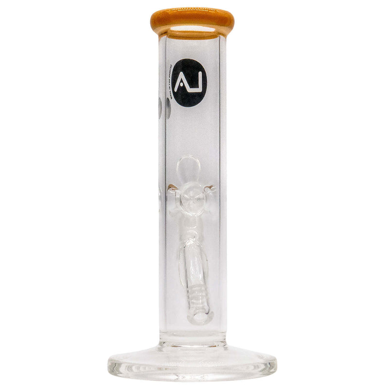 LA Pipes Straight Shooter Bong with Orange Mouthpiece - 8" Glass Tube