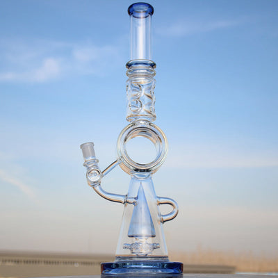 18.5" Recycler Style Donut Percolator Glass Water Pipe - Cheapnotic