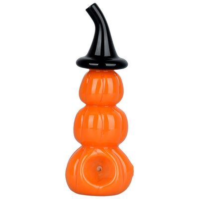 Stacked Jack-O-Lantern Glass Hand Pipe - 5"