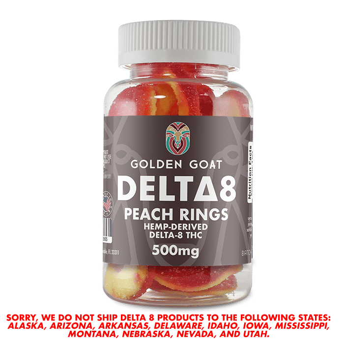 Delta 8 Gummies 500mg - Peach Rings