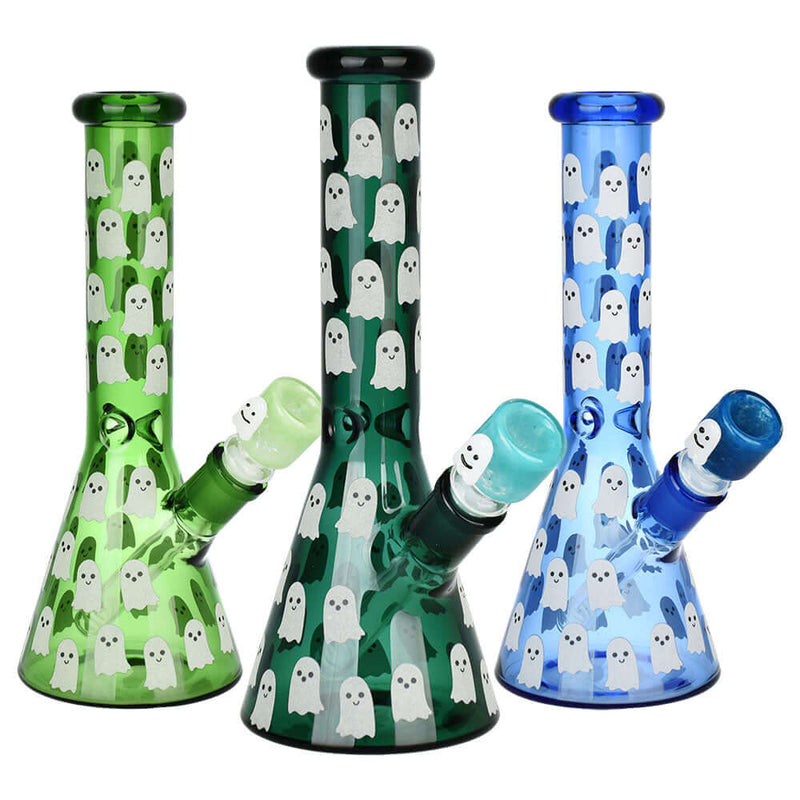 Ghostly Glow Beaker Water Pipe | 10" | 14mm F