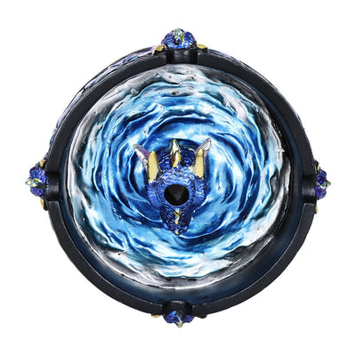 Dragon Polyresin Round Ashtray w/ Snuffer - 4"