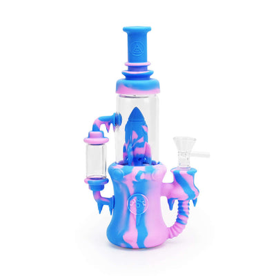 Ritual 8.5'' Silicone Rocket Recycler in Cotton Candy color with signature rocket ship perc and recycling action.