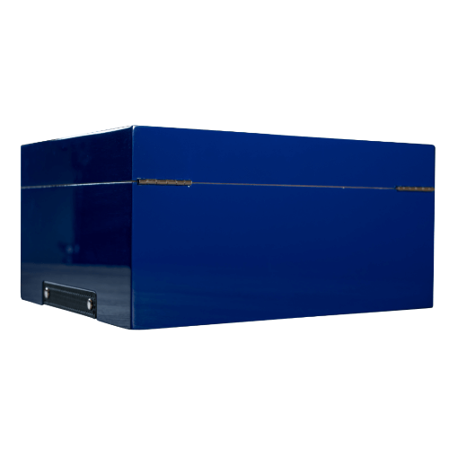 Glass Top Cobalt Blue Humboldt Humidor